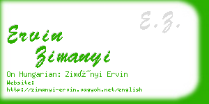 ervin zimanyi business card